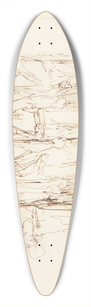 Winslow Homer - The Walking Wounded 39.3 inch art pintail longboard deck