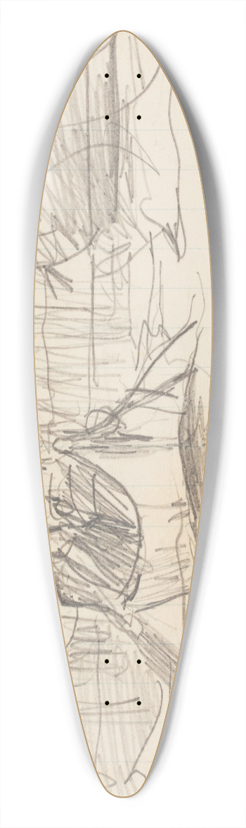 Winslow Homer - Two Men in a Canoe 39.3 inch art pintail longboard deck