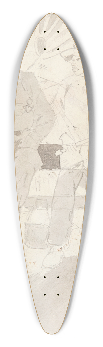 Winslow Homer - Two Men in an Army Wagon 39.3 inch art pintail longboard deck