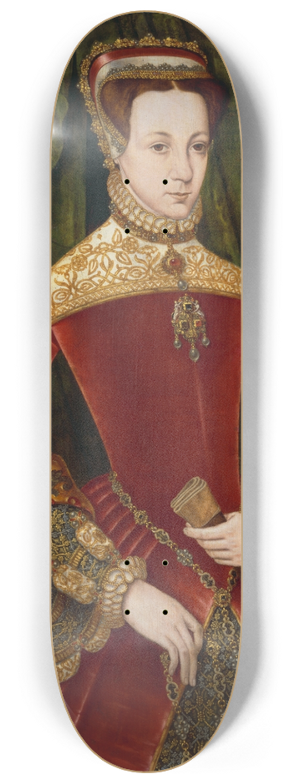 Hans Eworth - Portrait of Mary Fitzalan, Duchess of Norfolk 8.25 inch art skate deck