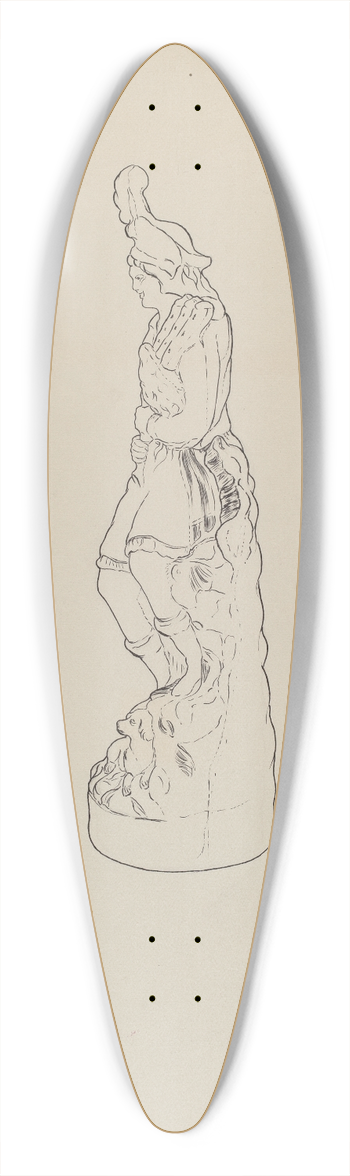 Yolande Delasser - Statuette 39.3 inch art pintail longboard deck