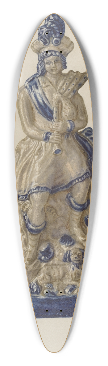 Yolande Delasser - Statuette 39.3 inch art pintail longboard deck