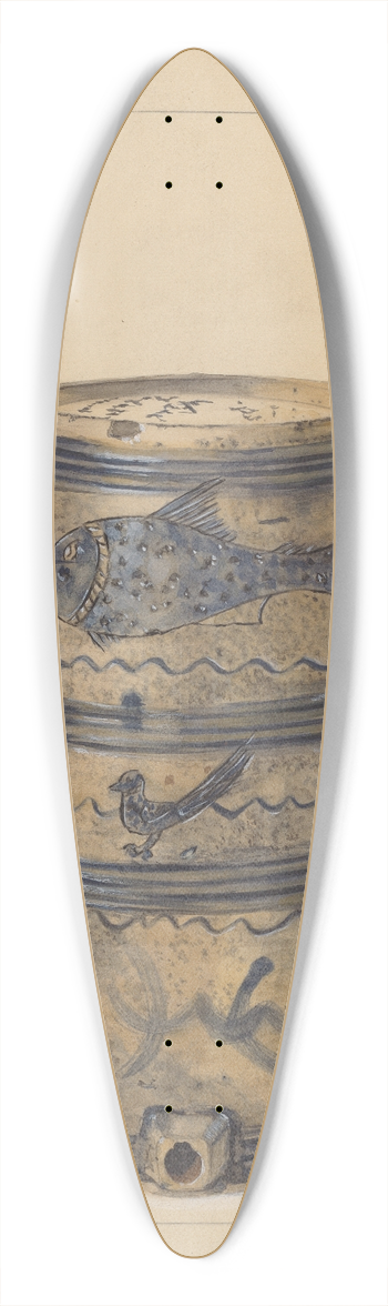 Yolande Delasser - Wine Cask 39.3 inch art pintail longboard deck