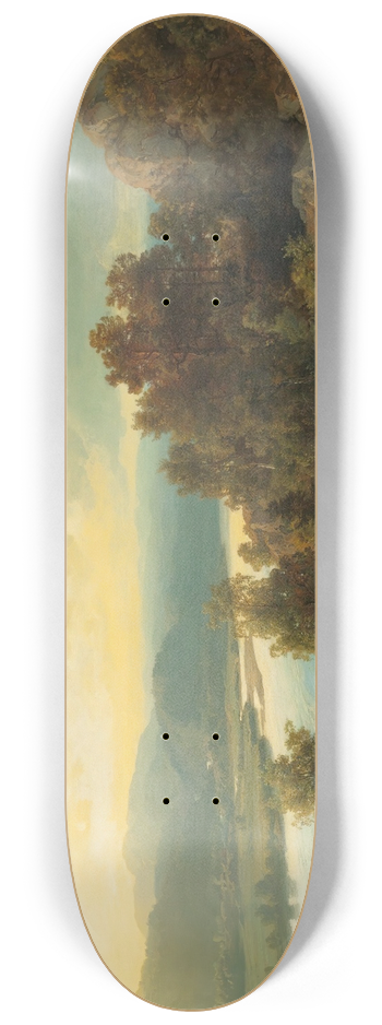Hans Gude - A Lakeside Landscape 8.25 inch art skate deck