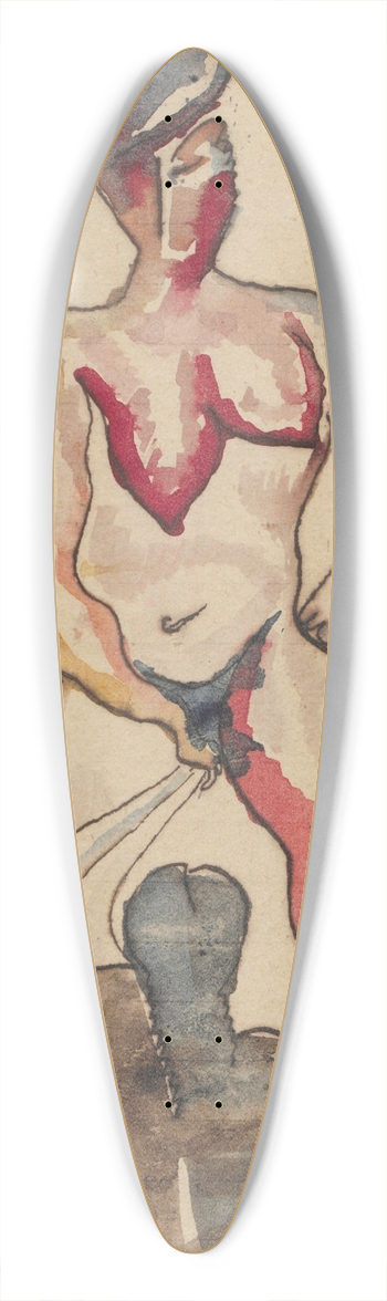 Zygmunt Waliszewski - Figural composition 39.3 inch art pintail longboard deck