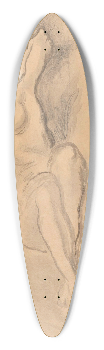 Zygmunt Waliszewski - Lying nude 39.3 inch art pintail longboard deck