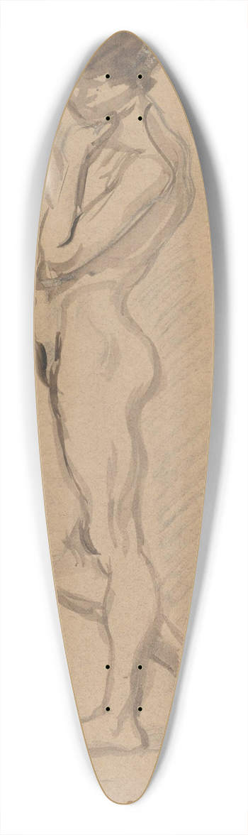 Zygmunt Waliszewski - Nude standing sideways 39.3 inch art pintail longboard deck