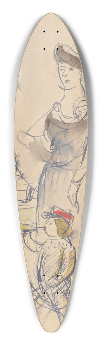 Zygmunt Waliszewski - Promenade, II 39.3 inch art pintail longboard deck