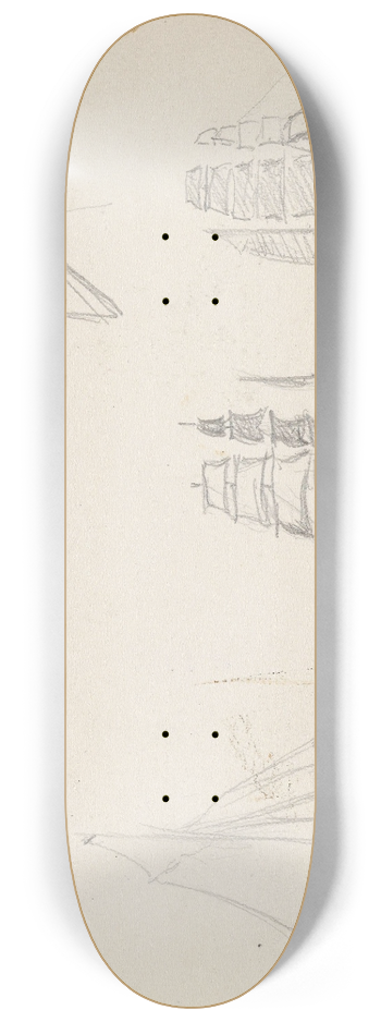 Hans Gude - Boat Studies, Kattegat 8.25 inch art skate deck