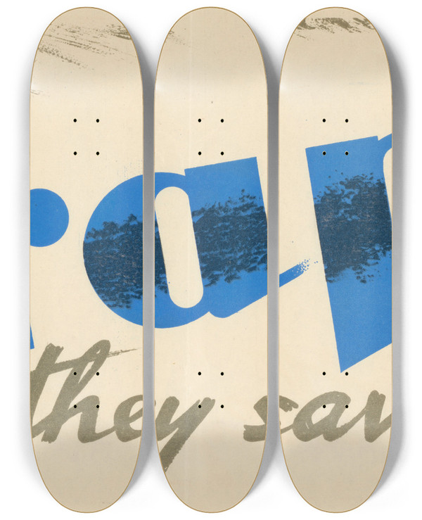 Triptych art skateboard deck of Austin Cooper Send Airgraphs They Save Aircraft Space by Austin Cooper (1890-1964)