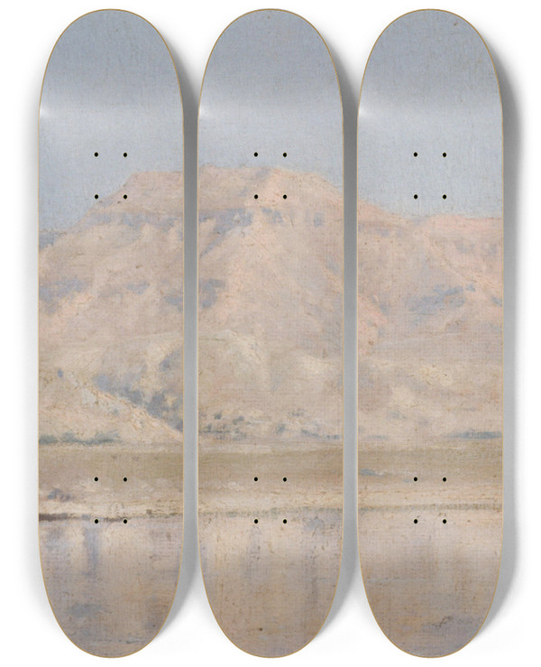 Triptych art skateboard deck of Henrybrokman Le Nil Louxor Les Montagnes De Thbes by HenryBrokman (1868-1933)