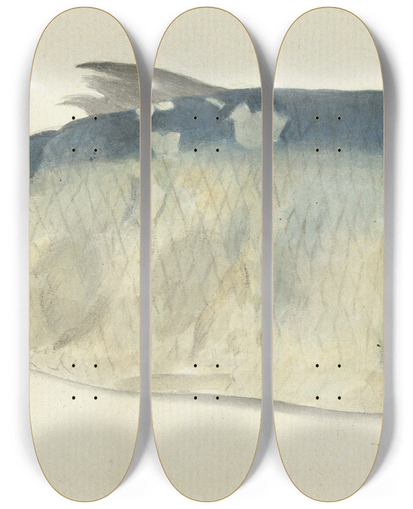 Triptych art skateboard deck of Jean Bernard Vis Deels Vergaan by Jean Bernard (1775-1833)