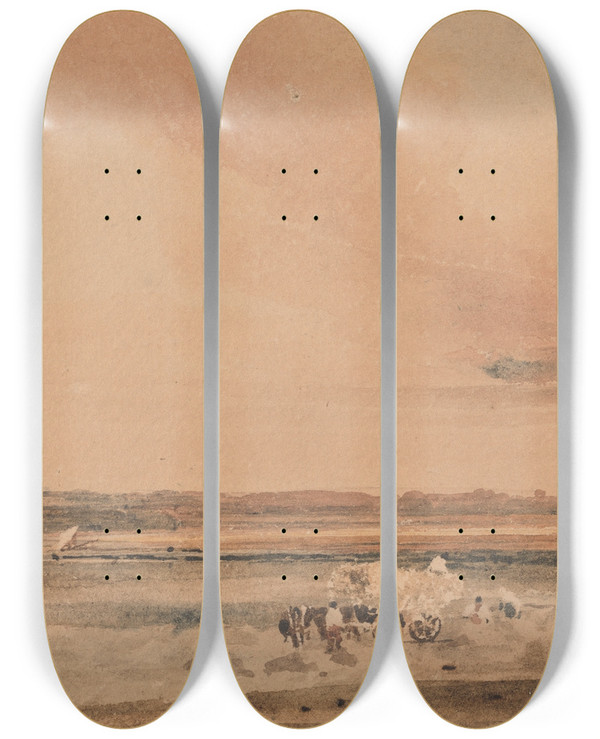 Triptych art skateboard deck of Peter Dewint Harvest Time_3 by Peter Dewint (1784-1849)