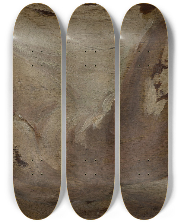 Triptych art skateboard deck of Albert Besnard La Mtorologie by Albert Besnard (1849-1934)