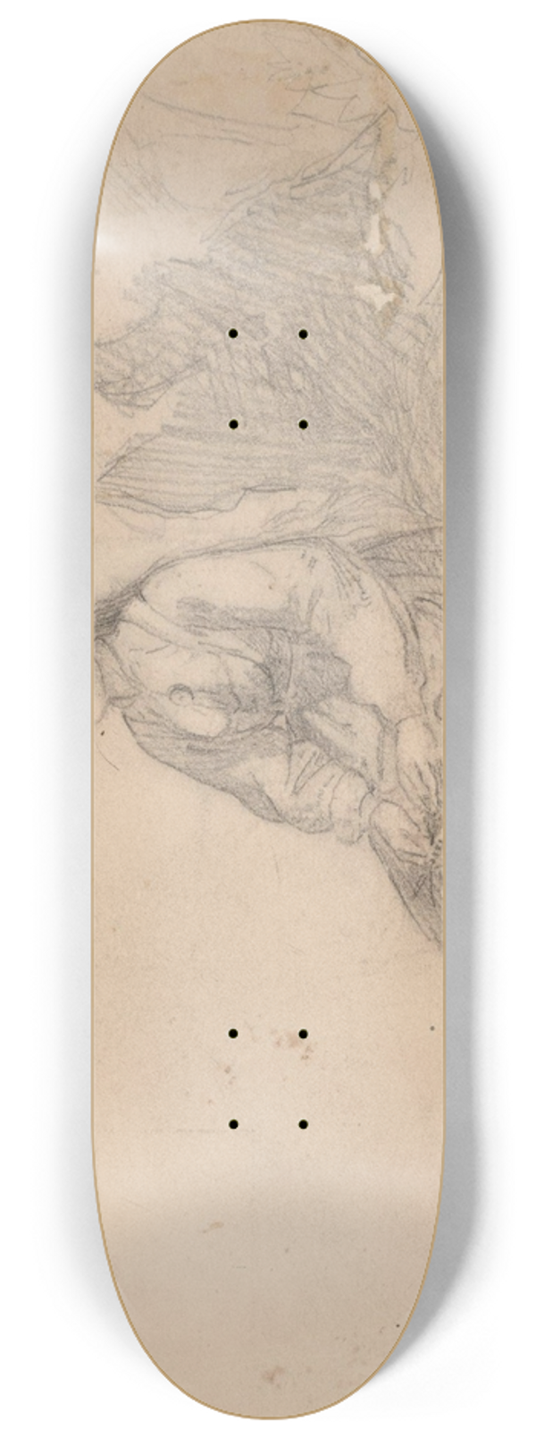 Hans Gude - Girl in mountain landscape 8.25 inch art skate deck