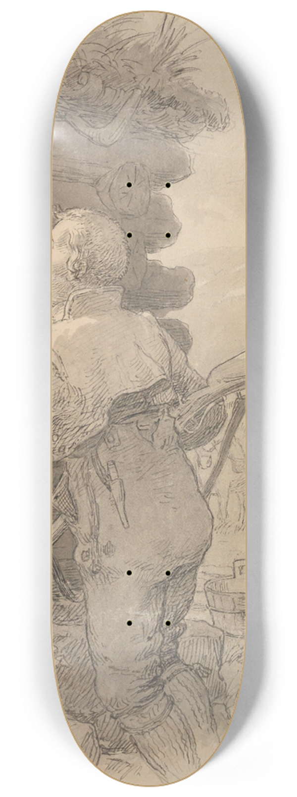 Hans Gude - He glanced over a window and peered inside 8.25 inch art skate deck