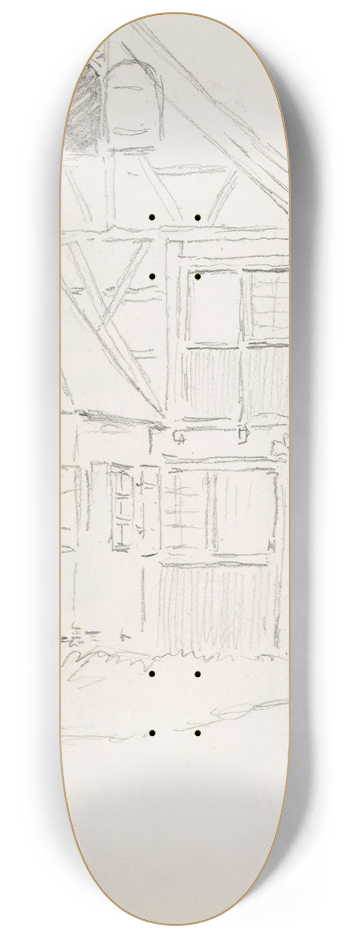 Hans Gude - Hus i Ermatingen 8.25 inch art skate deck