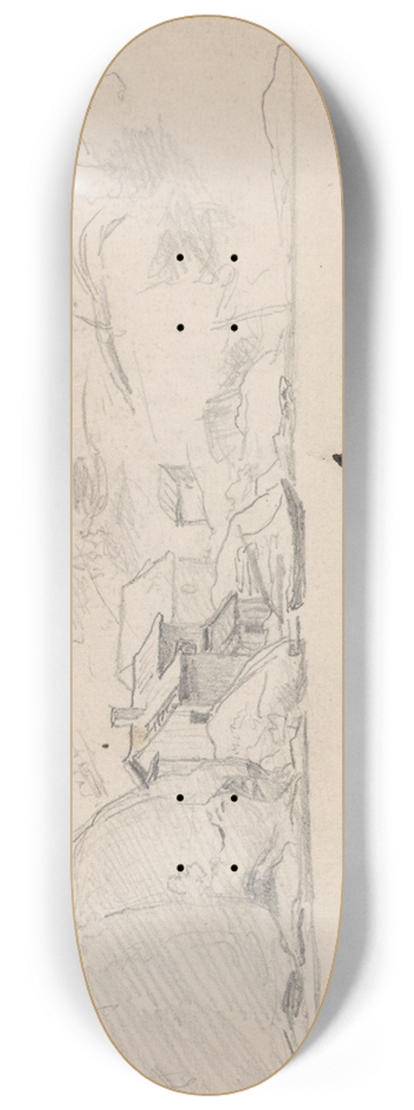 Hans Gude - Hus ved kysten, Krager 8.25 inch art skate deck