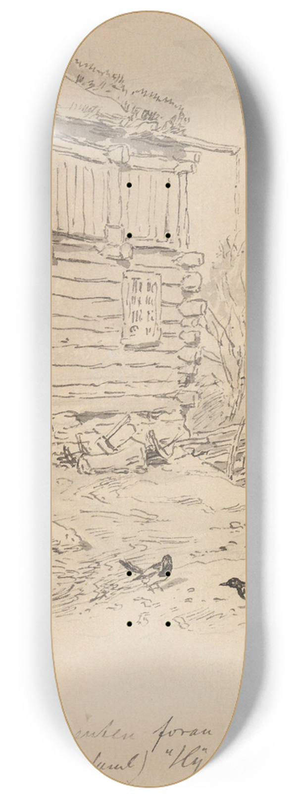 Hans Gude - Illustrasjon til En Signekjrring i P. Chr. Asbjrnsen, Norske Folke- og Huldre-Eventyr i Udvalg, Kjbenhavn 1879 8.25 inch art skate deck