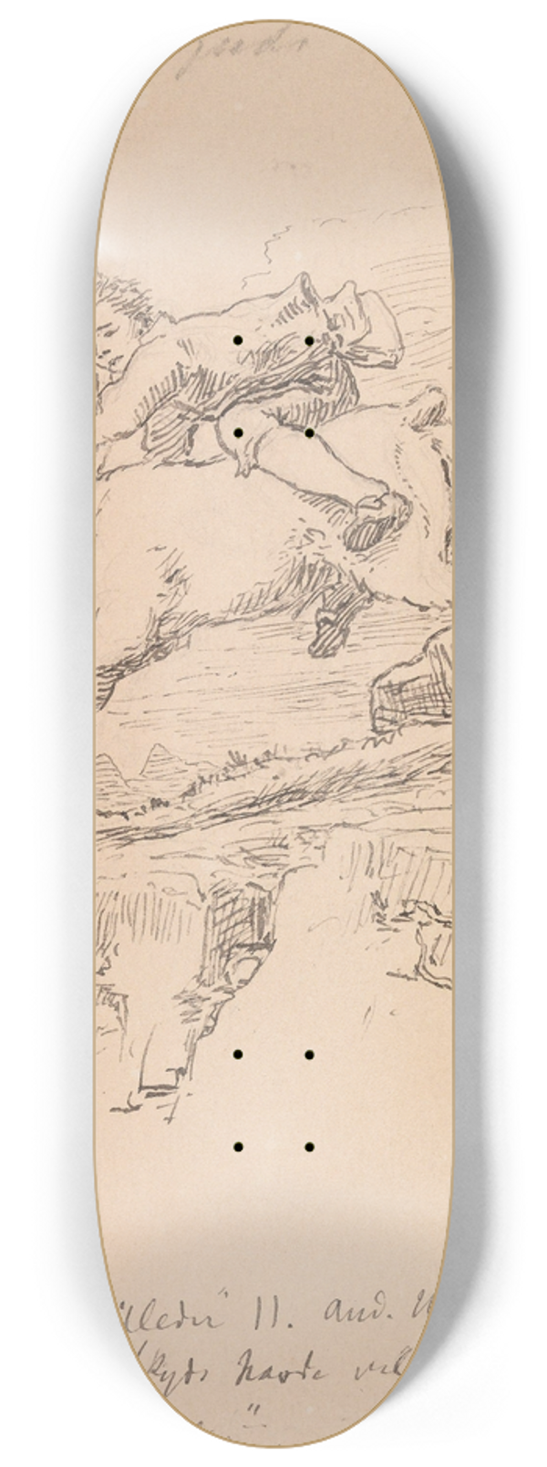 Hans Gude - Illustrasjon til Hyfjellsbilleder i P. Chr. Asbjrnsen og J. Moe, Samlede eventyr, Oslo 1982 8.25 inch art skate deck