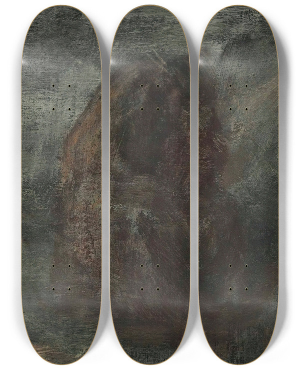 Triptych art skateboard deck of Henri Fantinlatour Apparition by Henri Fantin-Latour (1836-1904)
