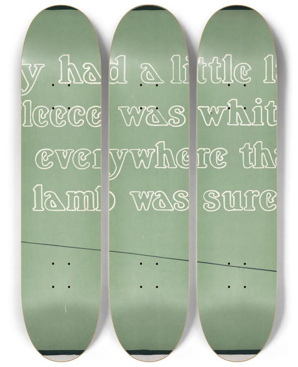 Triptych art skateboard deck of Oc Malcolm Mary Had A Little Lamb by O.C Malcolm (19-20-)