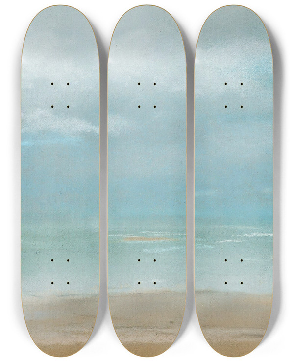 Triptych art skateboard deck of Edgar Degas Plage Mare Basse by Edgar Degas (1834-1917)