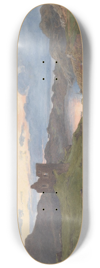 Hans Gude - Tarbert Castle, Scotland 8.25 inch art skate deck
