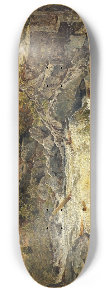 Hans Gude - Waterfall in Hallingdal 8.25 inch art skate deck