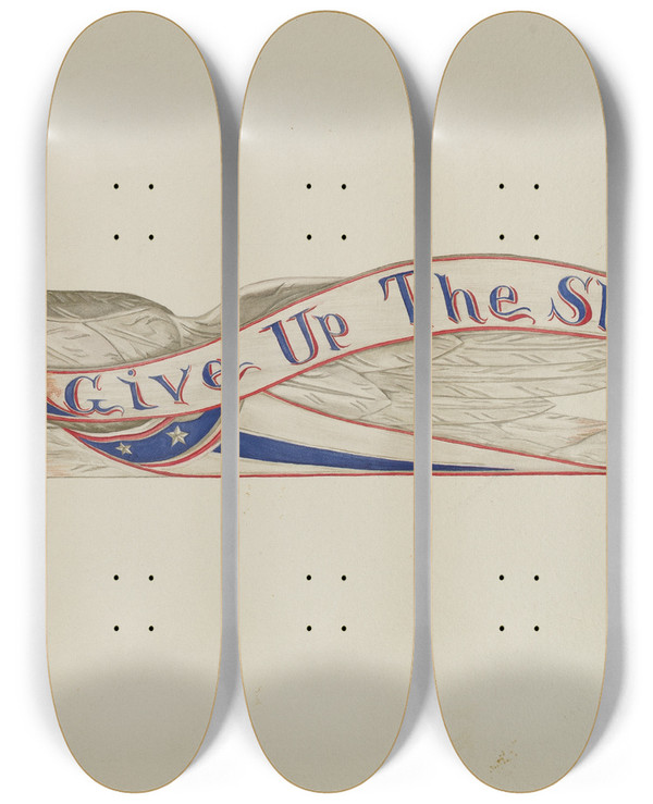 Triptych art skateboard deck of Alice Cosgrove Carved Eagle_2 by Alice Cosgrove