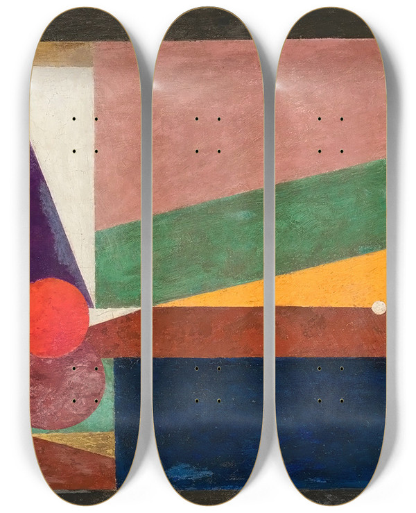 Triptych art skateboard deck of Georges Valmier Personnage Couch by Georges Valmier (1885-1937)