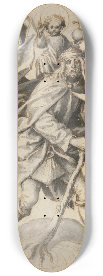 Hans Holbein The Elder - St. Christophorus 8.25 inch art skate deck
