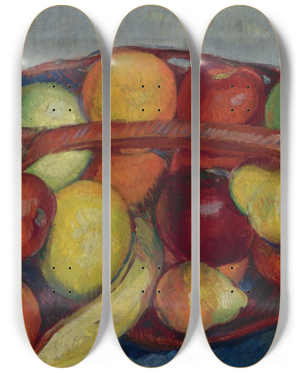 Triptych art skateboard deck of Ngel Zrraga Bodegn Con Fruta by ngel Zrraga (1886-1946)