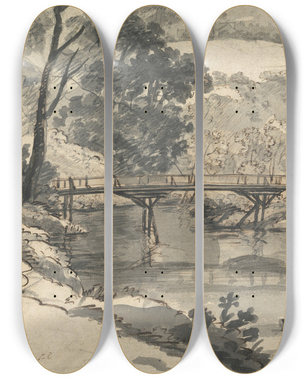 Triptych art skateboard deck of John Skippe Duckinfield Cheshire by John Skippe (1742-1812)