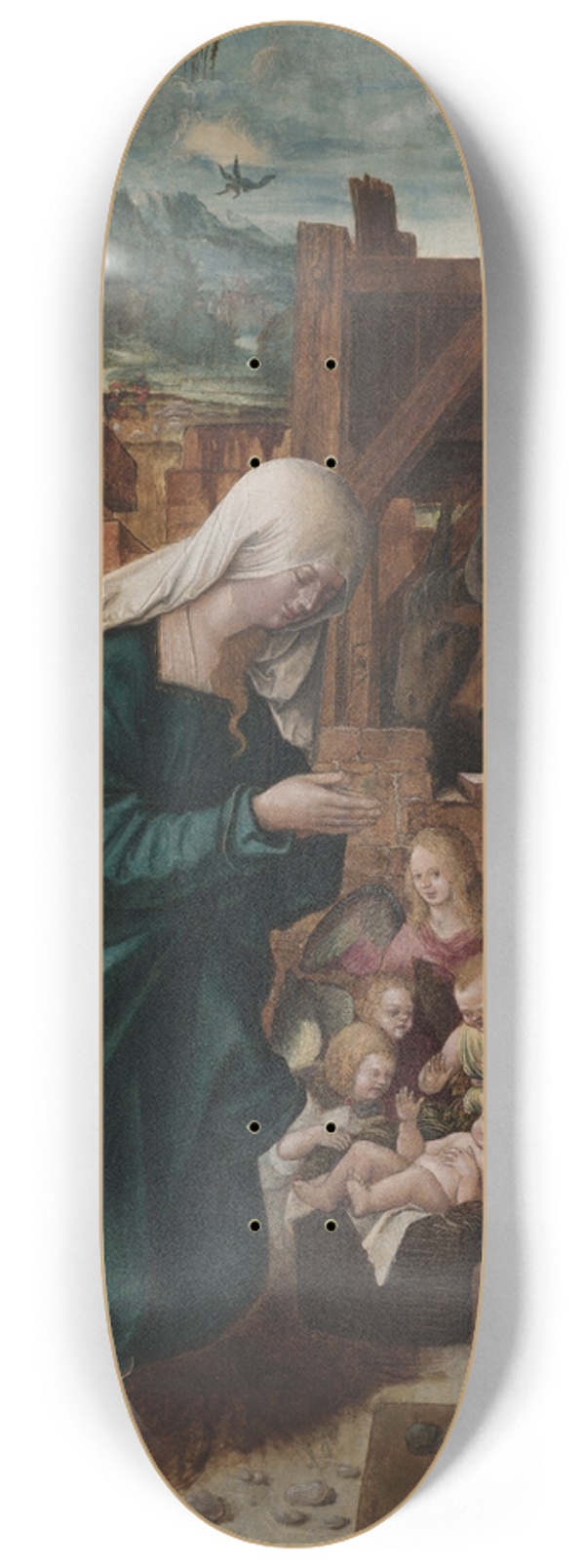 Hans Leonhard Schufelein - Adoration of the Shepherds 8.25 inch art skate deck