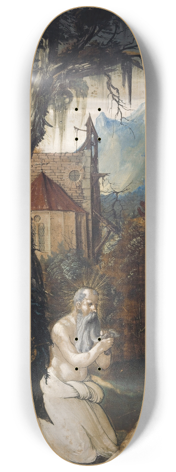 Hans Leu the younger - Saint Jerome in the Wilderness 8.25 inch art skate deck