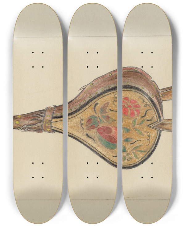 Triptych art skateboard deck of Benjamin Resnick Bellows_1 by Benjamin Resnick