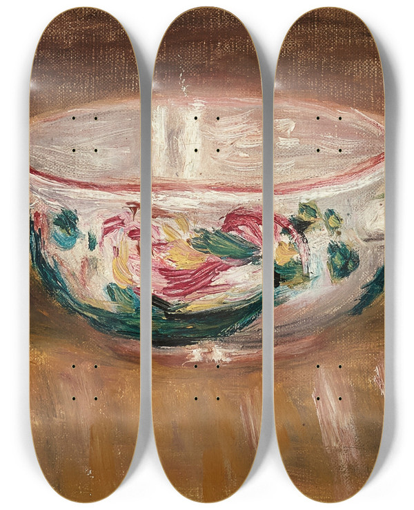 Triptych art skateboard deck of Pierreauguste Renoir Petite Soupire by Pierre-Auguste Renoir (1841-1919)