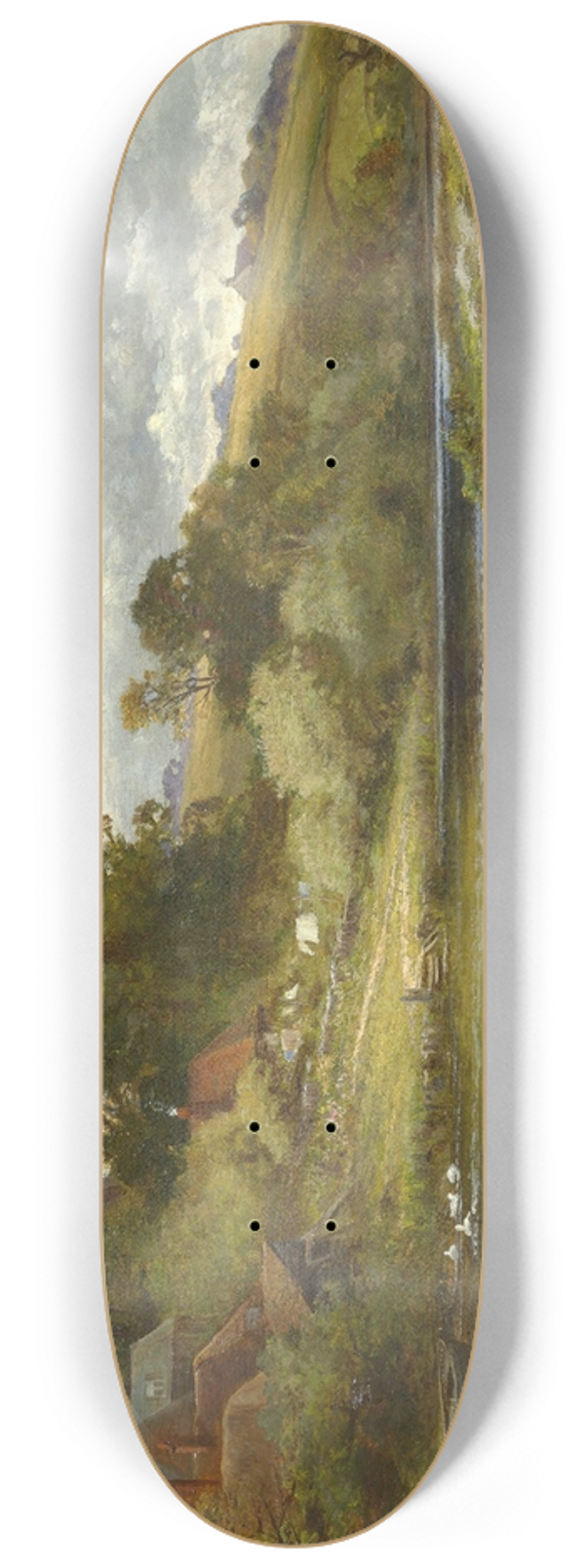 Alfred Augustus Glendening - Belaugh on the Bure, Norfolk 8.25 inch art skate deck