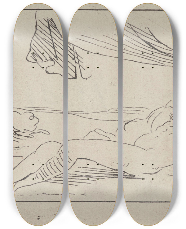 Triptych art skateboard deck of Peter Paul Rubens Venus And Cupid_2 by Peter Paul Rubens (1577-1640)
