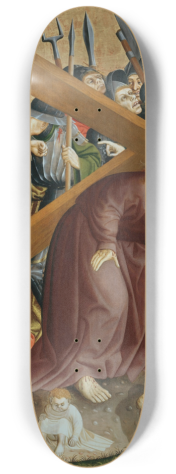 Hans Multscher - Jesus Christ Bearing the Cross; The Wings of the Wurzach Altar (lower left) 8.25 inch art skate deck