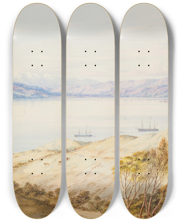 Triptych art skateboard deck of Charles Decimus Barraud Wellington by Charles Decimus Barraud (1822-1897)