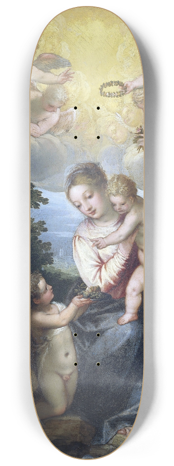 Hans Rottenhammer - Virgin and Child with young John the Baptist and Saint Catherine 8.25 inch art skate deck