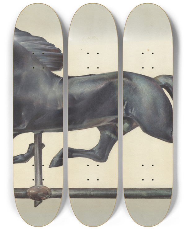 Triptych art skateboard deck of James Mclellan Weather Vane by James Mclellan