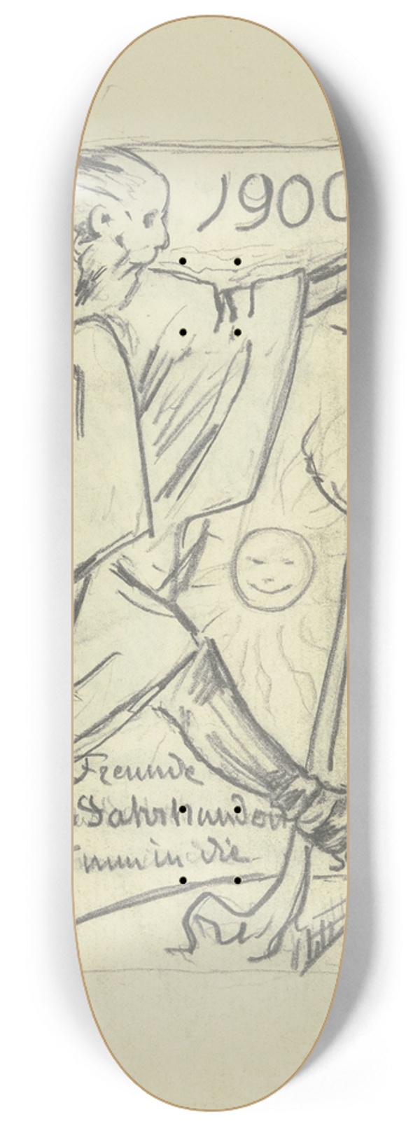 Hans Thoma - 1900 tritt in die Schranken 8.25 inch art skate deck