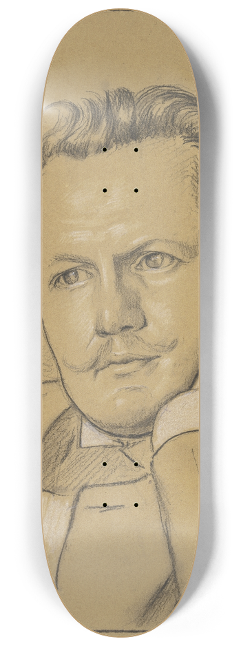 Hans Thoma - Bildnis Otto Julius Bierbaum 8.25 inch art skate deck