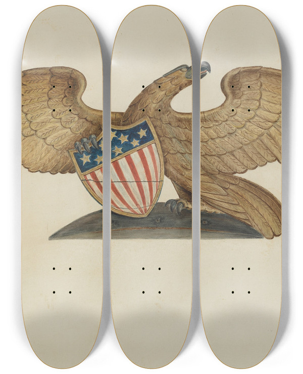 Triptych art skateboard deck of Al Curry Sternpiece Eagle by Al Curry (20-)
