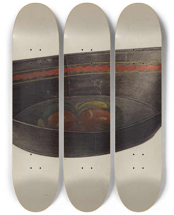 Triptych art skateboard deck of Mildred Ford Bread Tray_2 by Mildred Ford (20-)