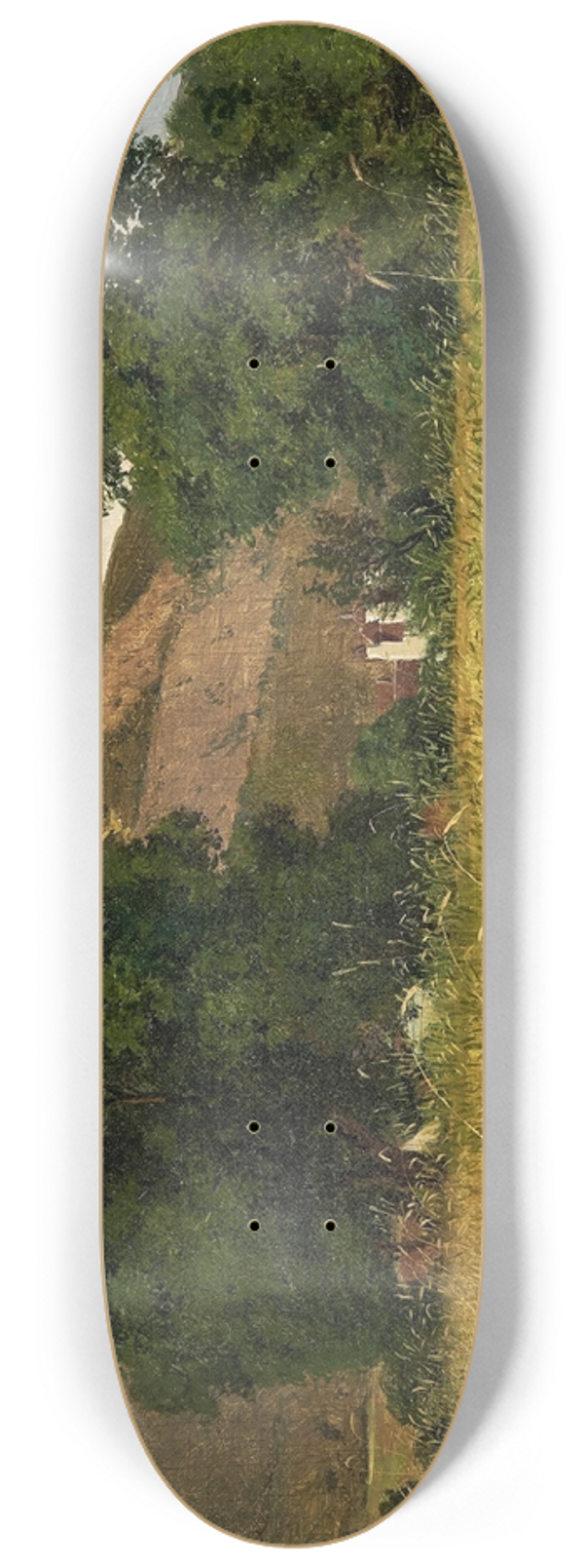 Hans Thoma - Meadow with two big trees 8.25 inch art skate deck