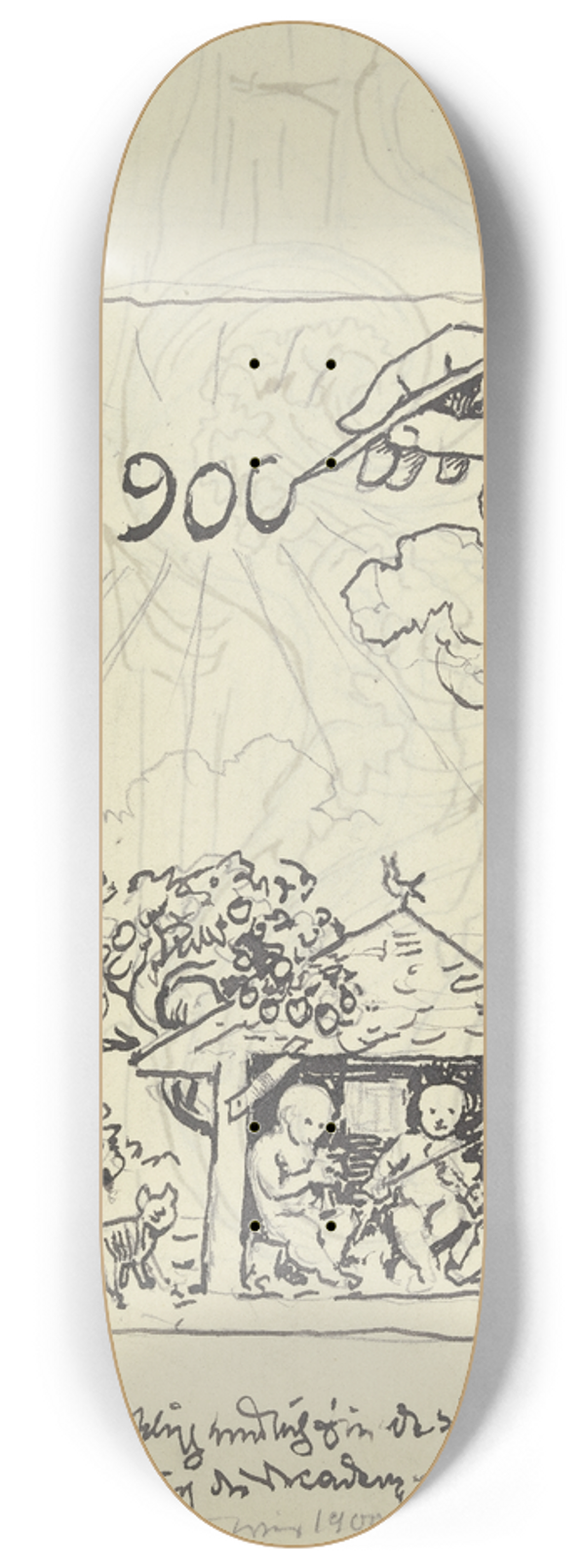 Hans Thoma - New Years Day 1901 8.25 inch art skate deck